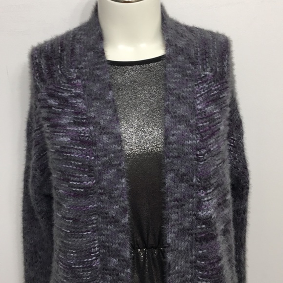 Kismet Purple Gray Soft Long Cardigan Medium - Picture 3 of 9